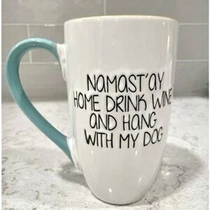 NWT Spectrum Designz Namast'ay Home Drink Wine And Hang With My Dog Tall Mug